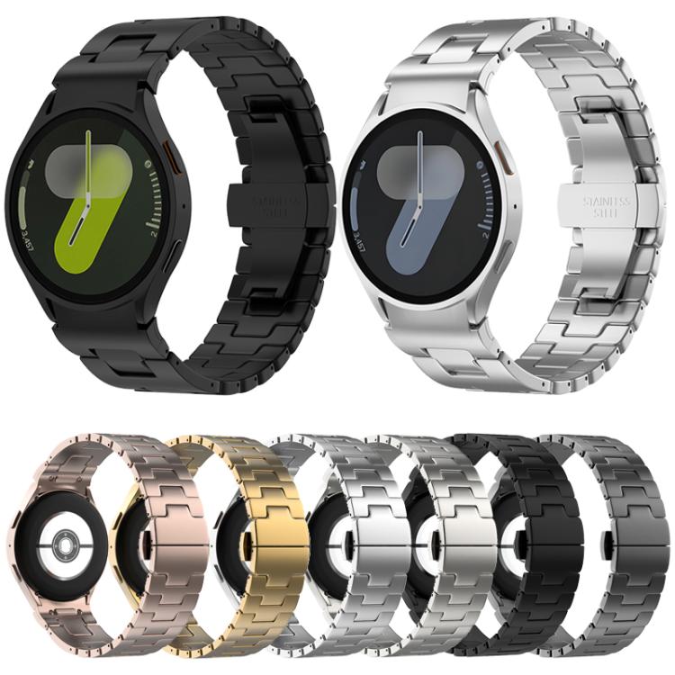 For Samsung Galaxy Watch  7 / 6 / 5 / 4 Quick Release Button H Shaped Stainless Steel Watch Band(Silver) - free shipping - PMC TechLife - Order now!