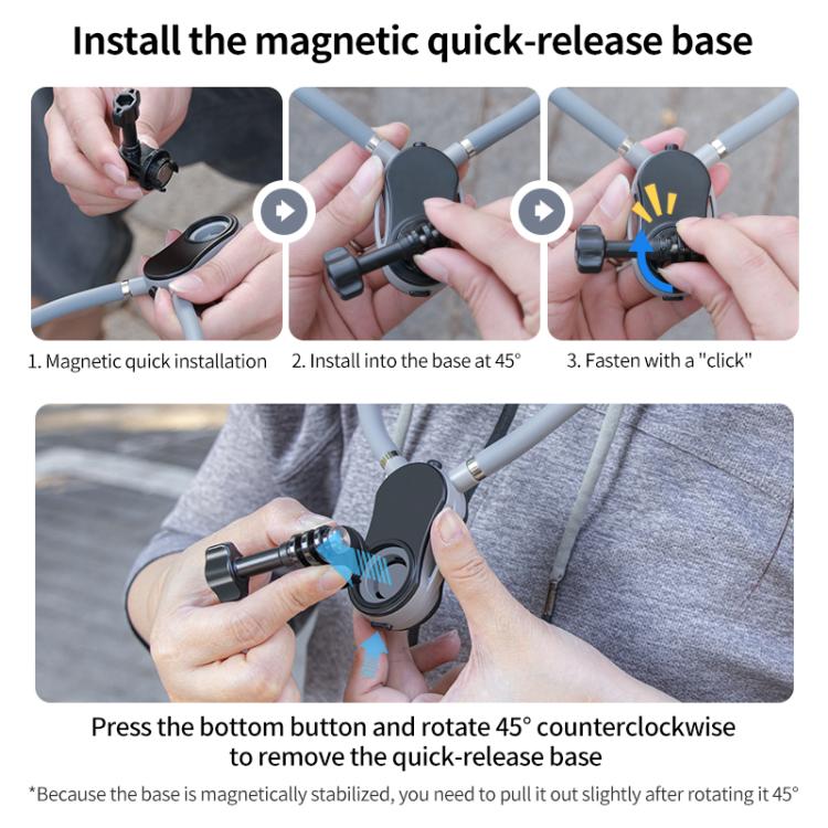 Magnetic Neck Mount Anti-shake Bracket, Type:11 in 1 Phone Clamp with Remote - free shipping - PMC TechLife - Order now!