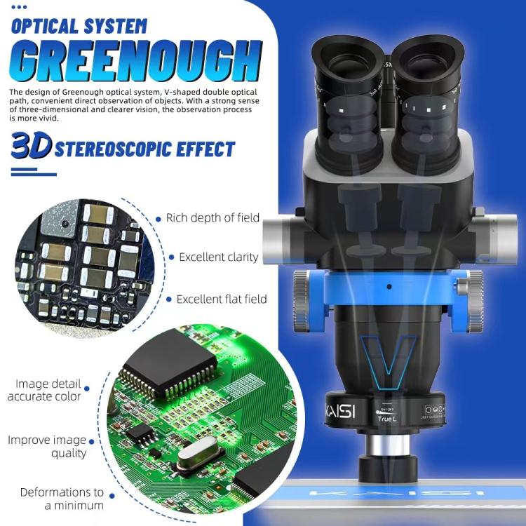 Kaisi S8 6.7-52X Zoom Trinocular Stereo Microscope Set - free shipping - PMc TechLife - Order now!