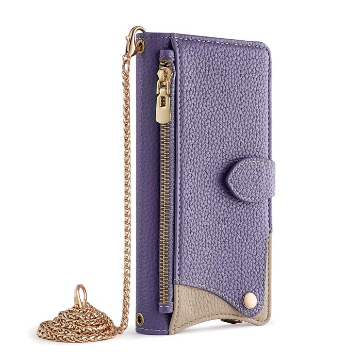 For Honor 200 Crossbody Chain Fishtail Litchi Leather Phone Case(Purple) - Honor Cases by PMC TechLife | Online Shopping South Africa | PMC TechLife | Buy Now Pay Later Mobicred