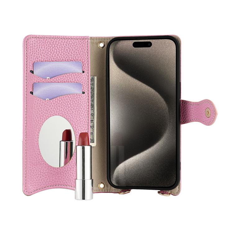 For Sharp Aquos wish4 Crossbody Chain Fishtail Litchi Leather Phone Case(Pink) - More Brand by PMC TechLife | Online Shopping South Africa | PMC TechLife | Buy Now Pay Later Mobicred