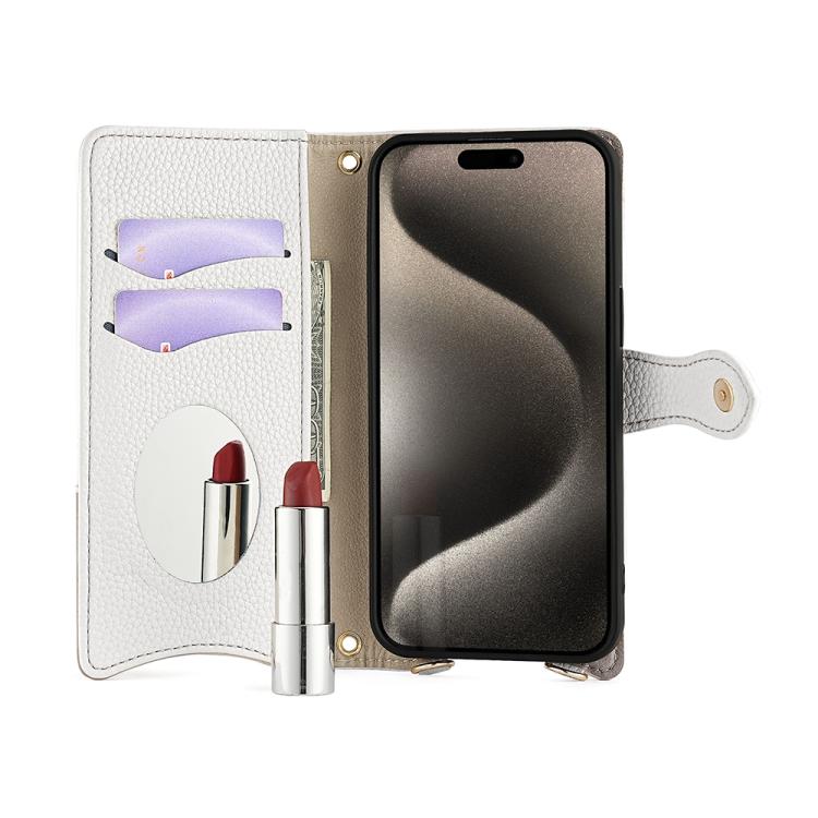 For Sharp Aquos wish4 Crossbody Chain Fishtail Litchi Leather Phone Case(White) - More Brand by PMC TechLife | Online Shopping South Africa | PMC TechLife | Buy Now Pay Later Mobicred