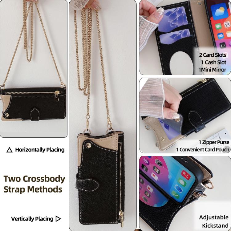 For Google Pixel 6 Pro Crossbody Chain Fishtail Litchi Leather Phone Case(Black) - Google Cases by PMC TechLife | Online Shopping South Africa | PMC TechLife | Buy Now Pay Later Mobicred