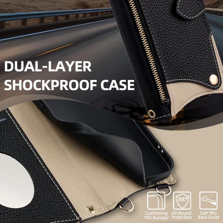 For Google Pixel 6 Pro Crossbody Chain Fishtail Litchi Leather Phone Case(Black) - Google Cases by PMC TechLife | Online Shopping South Africa | PMC TechLife | Buy Now Pay Later Mobicred
