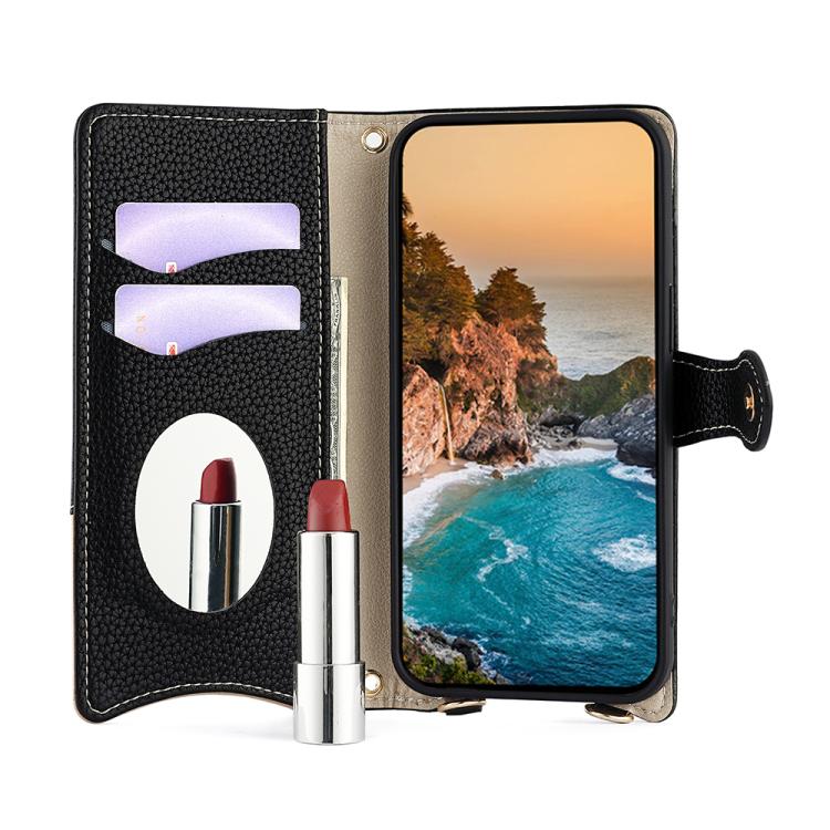 For OnePlus Ace 3 Pro Crossbody Chain Fishtail Litchi Leather Phone Case(Black) - OnePlus Cases by PMC TechLife | Online Shopping South Africa | PMC TechLife | Buy Now Pay Later Mobicred