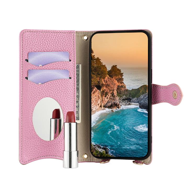 For OnePlus Ace 3 Pro Crossbody Chain Fishtail Litchi Leather Phone Case(Pink) - OnePlus Cases by PMC TechLife | Online Shopping South Africa | PMC TechLife | Buy Now Pay Later Mobicred
