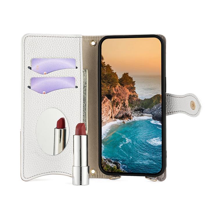 For OnePlus Ace 3 Pro Crossbody Chain Fishtail Litchi Leather Phone Case(White) - OnePlus Cases by PMC TechLife | Online Shopping South Africa | PMC TechLife | Buy Now Pay Later Mobicred