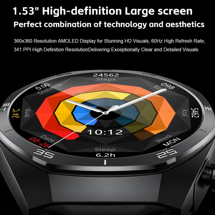 GT97 1.53 inch Round Screen 2 in 1 Bluetooth Earphone Silicone Strap Smart Watch Supports Bluetooth Calls(Black) - free shipping - PMC TechLife - Order now!