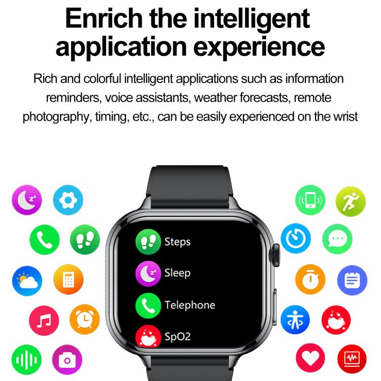 TK17 1.91 inch Horizontal Screen Leather Strap Smart Watch Supports ECG Electrocardiogram(Black) - free shipping - PMC TechLife - Order now!