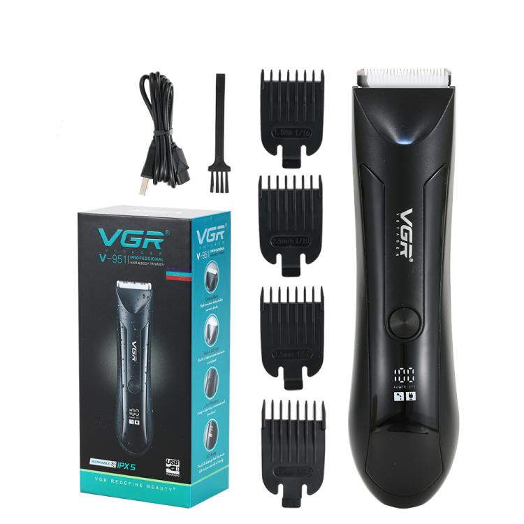 VGR V-951 IPX5 LED Digital Display Portable Light USB Hair Clipper(Black) - free shipping - PMC TechLife - Order now!