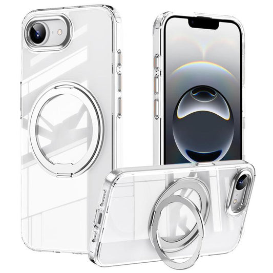 For iPhone 16e Frosted 360 Degree MagSafe Magnetic Holder Phone Case(Silver) - iPhone 16e Cases by PMC Jewellery | Online Shopping South Africa | PMC Jewellery | Buy Now Pay Later Mobicred