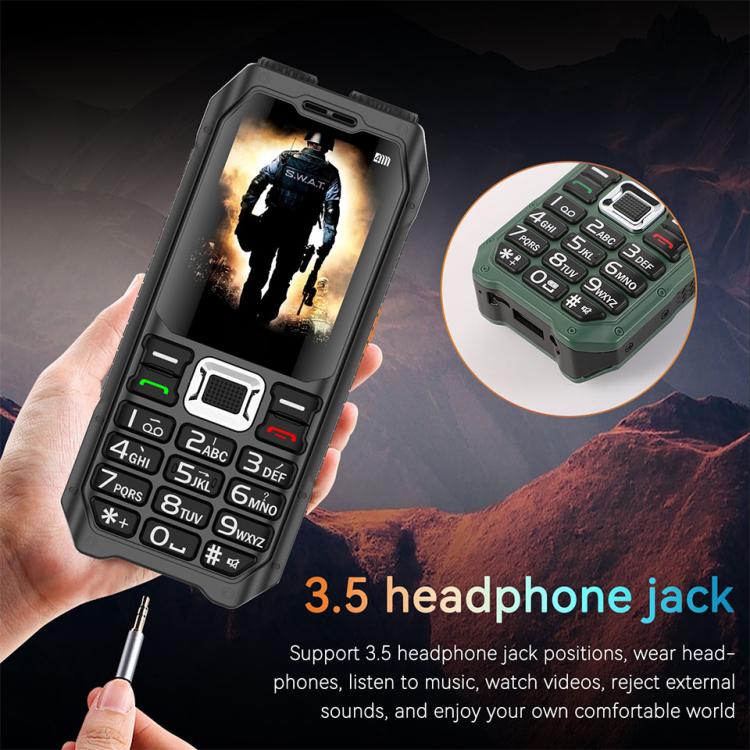 UNIWA M6000 Big Speaker Keypad Phone, 2.4 inch, Dual Flashlights, 21 Keys, SOS, FM, 4 SIM, GSM, Plug:US Plug(Green) - free shipping - PMc TechLife - Order now!