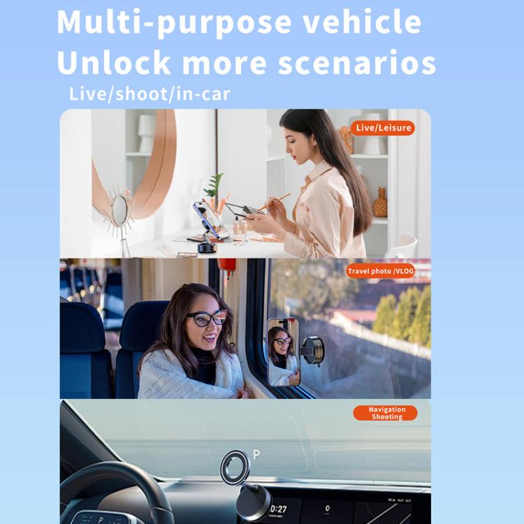 Q89 Foldable Vacuum MagSafe Magnetic Suction Cup Phone Holder(Silver) - Universal Car Holders by PMc TechLife | Online Shopping South Africa | PMc TechLife | Buy Now Pay Later Mobicred