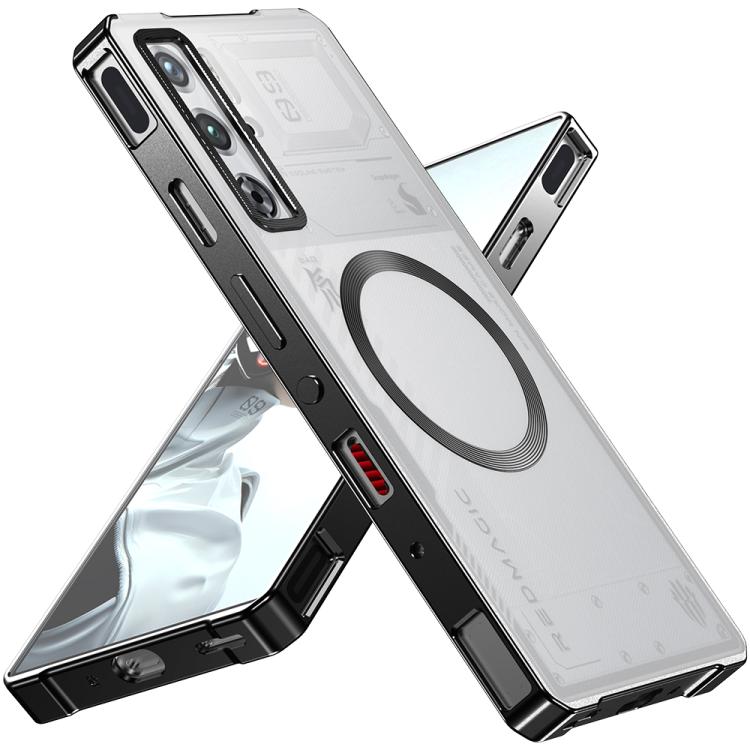 For ZTE nubia RedMagic 9 Pro / 9 Pro+ Alloy Frame Frosted Magnetic Single-sided Phone Case(Black) - ZTE Cases by PMC TechLife | Online Shopping South Africa | PMC TechLife | Buy Now Pay Later Mobicred