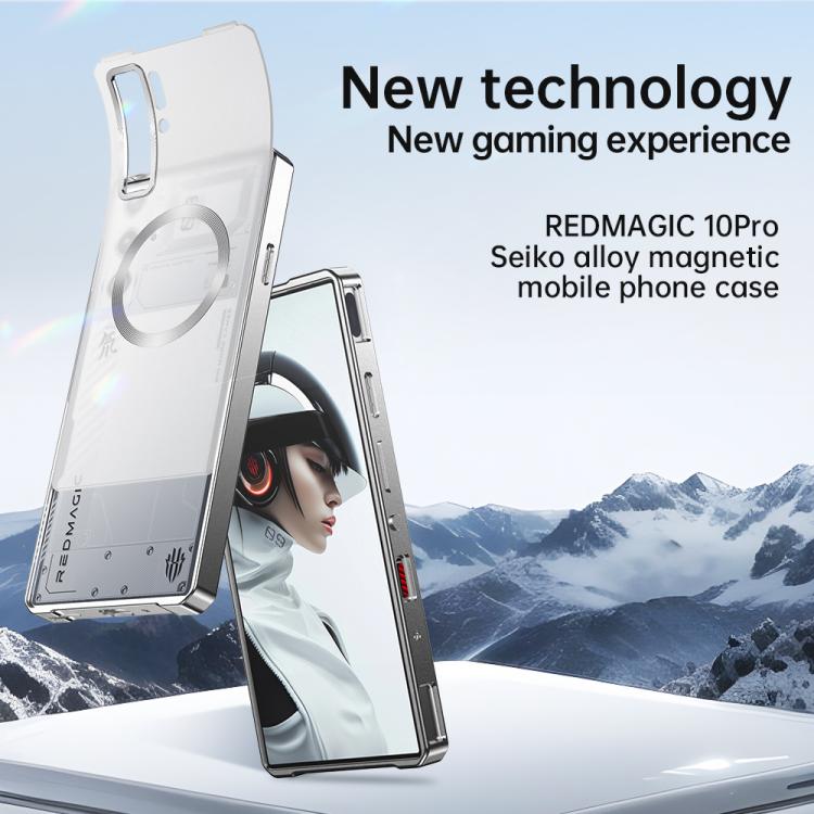 For ZTE nubia RedMagic 10 Pro / 10 Pro+ Alloy Frame Frosted Magnetic Single-sided Phone Case(Black) - ZTE Cases by PMC TechLife | Online Shopping South Africa | PMC TechLife | Buy Now Pay Later Mobicred