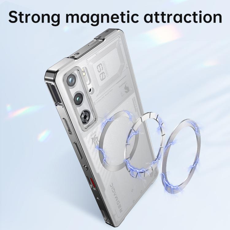 For ZTE nubia RedMagic 10 Pro / 10 Pro+ Alloy Frame Frosted Magnetic Single-sided Phone Case(Black) - ZTE Cases by PMC TechLife | Online Shopping South Africa | PMC TechLife | Buy Now Pay Later Mobicred