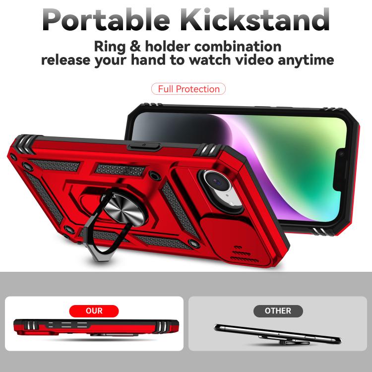 For iPhone 16e Sliding Camshield Holder Phone Case(Red) - free shipping - PMC TechLife - Order now!