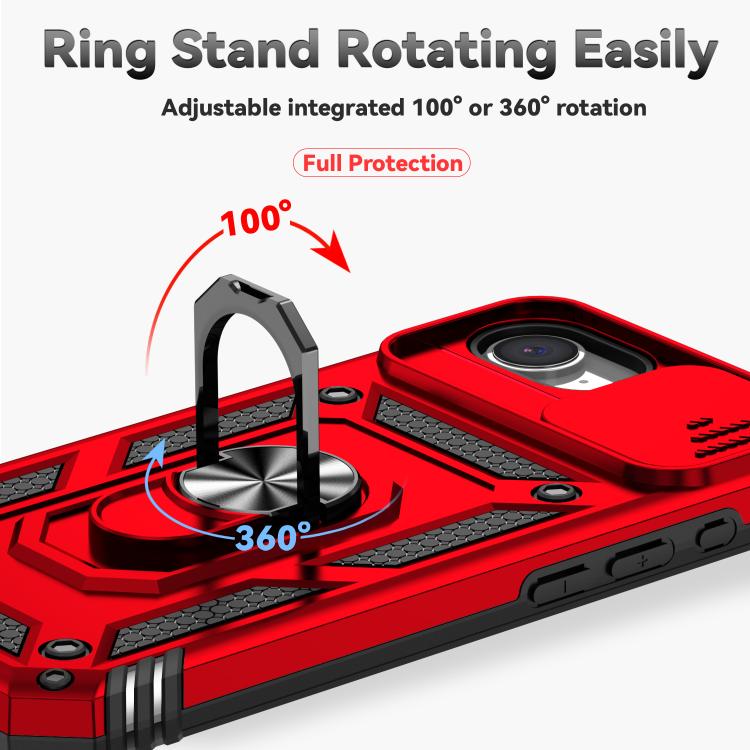 For iPhone 16e Sliding Camshield Holder Phone Case(Red) - free shipping - PMC TechLife - Order now!