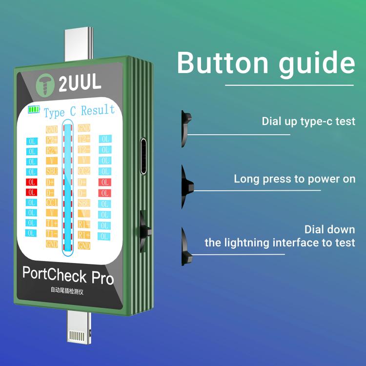 2uul PW31 PortCheck Pro 5V / 2A Type-C / Lighting Interface Automatic Tail Plug Detector - free shipping - PMC TechLife - Order now!