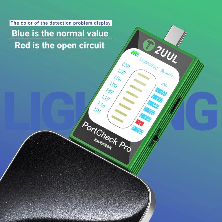 2uul PW31 PortCheck Pro 5V / 2A Type-C / Lighting Interface Automatic Tail Plug Detector - free shipping - PMC TechLife - Order now!