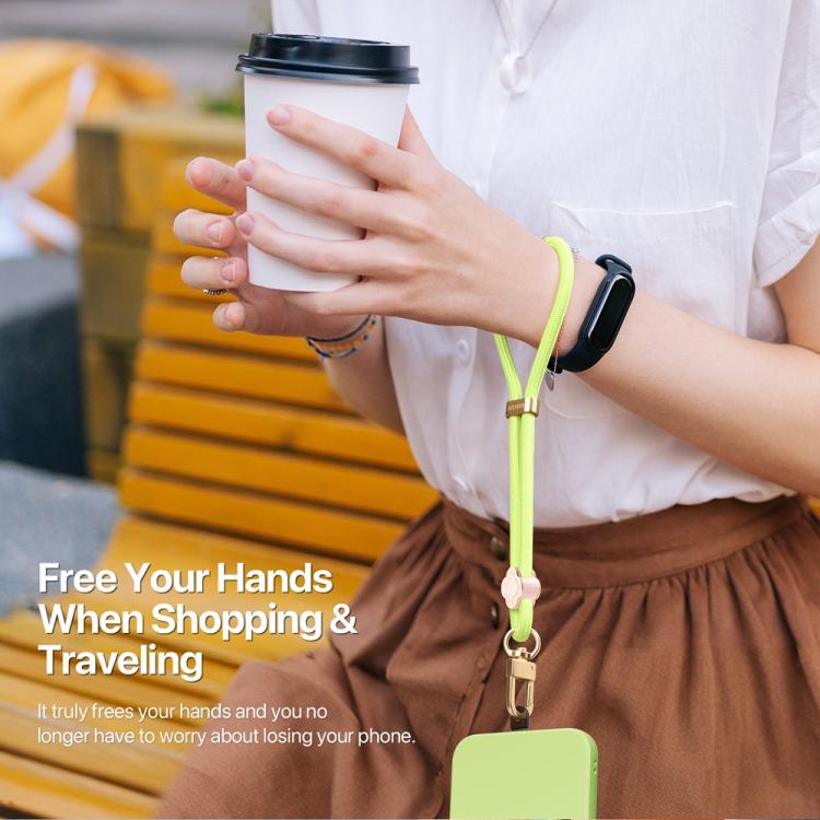 DUX DUCIS Garden Series Begonia Pattern Adjustable Short Phone Lanyard(Green Yellow) - Lanyards & Wrist Straps by DUX DUCIS | Online Shopping South Africa | PMc TechLife | Buy Now Pay Later Mobicred