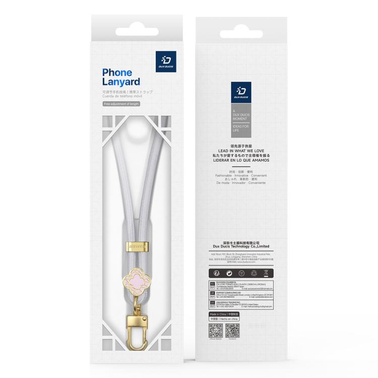 DUX DUCIS Garden Series Begonia Pattern Adjustable Short Phone Lanyard(Grey) - Lanyards & Wrist Straps by DUX DUCIS | Online Shopping South Africa | PMc TechLife | Buy Now Pay Later Mobicred