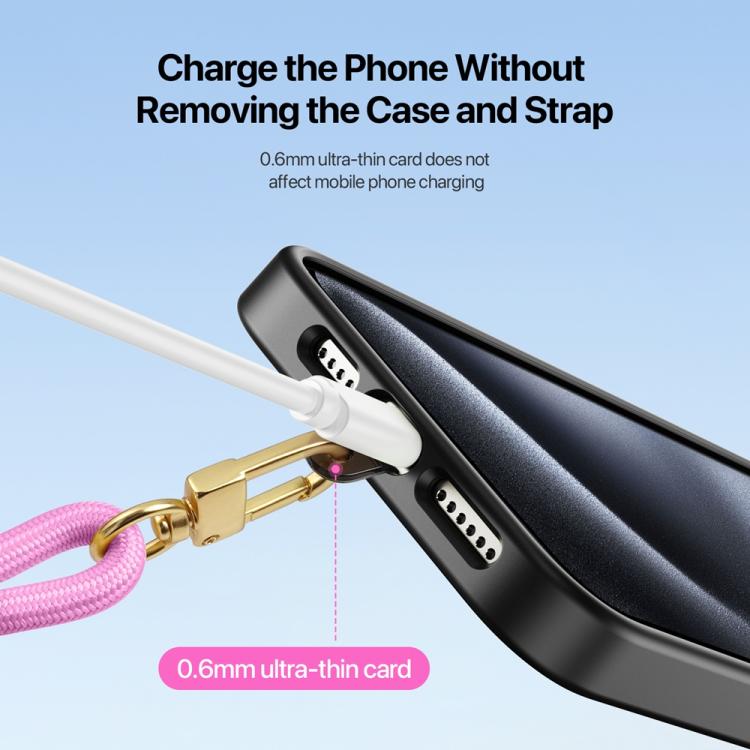 DUX DUCIS Garden Series Begonia Pattern Adjustable Short Phone Lanyard(Pink) - Lanyards & Wrist Straps by DUX DUCIS | Online Shopping South Africa | PMc TechLife | Buy Now Pay Later Mobicred