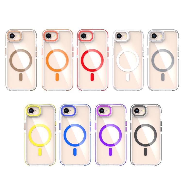 For iPhone 16e Dual-Color Clear Acrylic Hybrid TPU MagSafe Phone Case(Black) - free shipping - PMC TechLife - Order now!