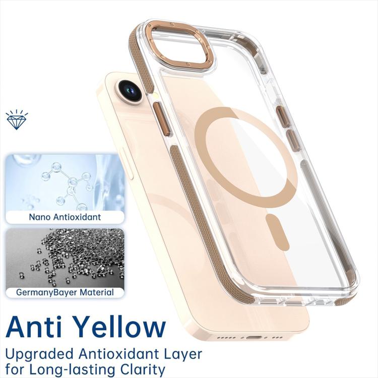 For iPhone 16e Dual-Color Clear Acrylic Hybrid TPU MagSafe Phone Case(Black) - free shipping - PMC TechLife - Order now!
