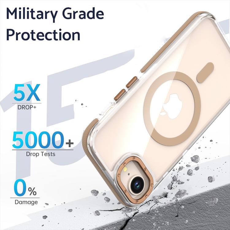 For iPhone 16e Dual-Color Clear Acrylic Hybrid TPU MagSafe Phone Case(Blue) - iPhone 16e Cases by PMC TechLife | Online Shopping South Africa | PMC TechLife | Buy Now Pay Later Mobicred