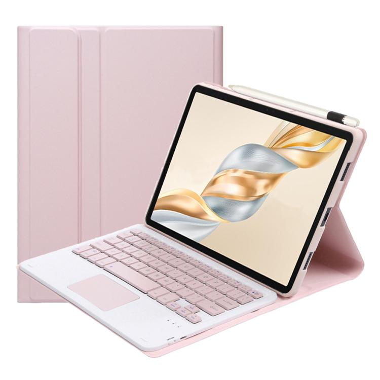 For Honor Pad X9 Pro 11.5 AH28-A Ultra-thin Detachable Bluetooth Keyboard Leather Tablet Case with Touchpad(Pink White) - Others Keyboard by PMC TechLife | Online Shopping South Africa | PMC TechLife | Buy Now Pay Later Mobicred
