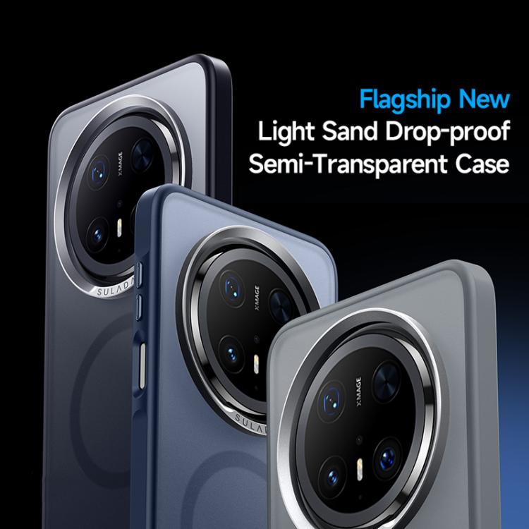 For Huawei Mate 70 SULADA Light Sand MagSafe Magnetic PC Hybrid TPU Phone Case(Grey) - Huawei Cases by SULADA | Online Shopping South Africa | PMC TechLife | Buy Now Pay Later Mobicred