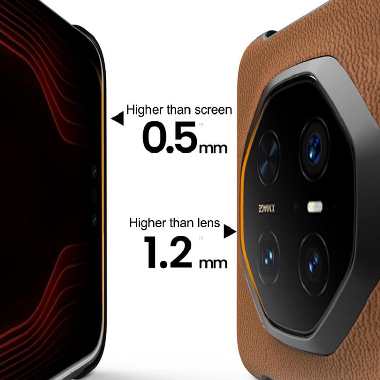 For Huawei Mate 60 RS Ultimate SULADA Frameless Top Layer Cowhide Leather Hybrid PC Phone Case(Brown) - free shipping - PMC TechLife - Order now!