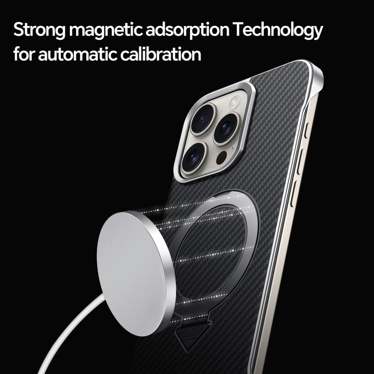 For iPhone 16 Plus SULADA Kevlar Texture MagSafe Magnetic Holder Phone Case(Brown) - iPhone 16 Plus Cases by SULADA | Online Shopping South Africa | PMC TechLife | Buy Now Pay Later Mobicred