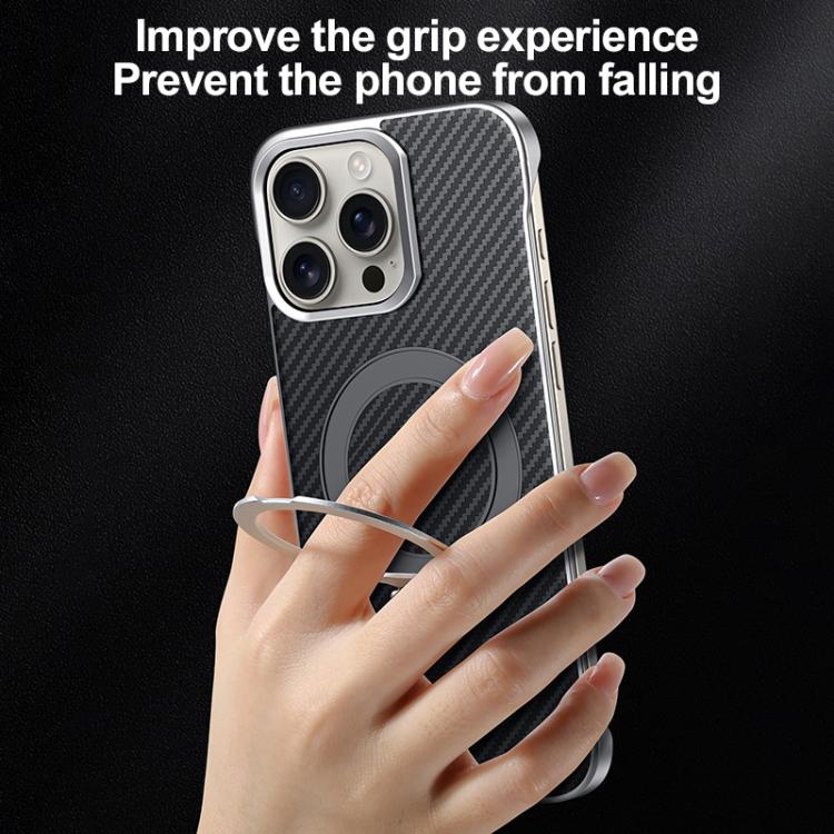 For iPhone 16 Plus SULADA Kevlar Texture MagSafe Magnetic Holder Phone Case(Purple) - iPhone 16 Plus Cases by SULADA | Online Shopping South Africa | PMC TechLife | Buy Now Pay Later Mobicred