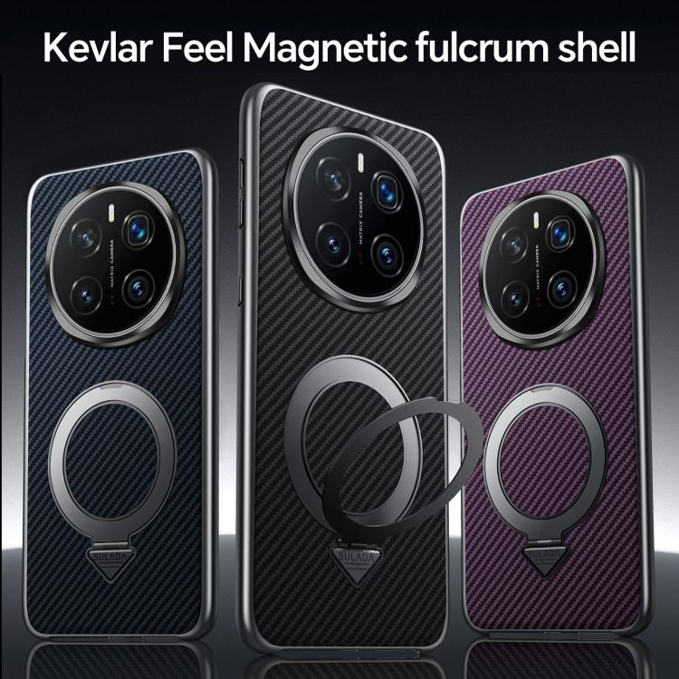 For Huawei Mate 60 SULADA Kevlar Texture MagSafe Magnetic Holder Phone Case(Black) - Huawei Cases by SULADA | Online Shopping South Africa | PMC TechLife | Buy Now Pay Later Mobicred