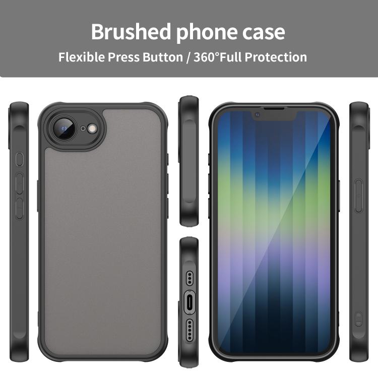 For iPhone 16e Fan Dun Series TPU Hybrid PC Frosted Phone Case(Black) - iPhone 16e Cases by PMC TechLife | Online Shopping South Africa | PMC TechLife | Buy Now Pay Later Mobicred