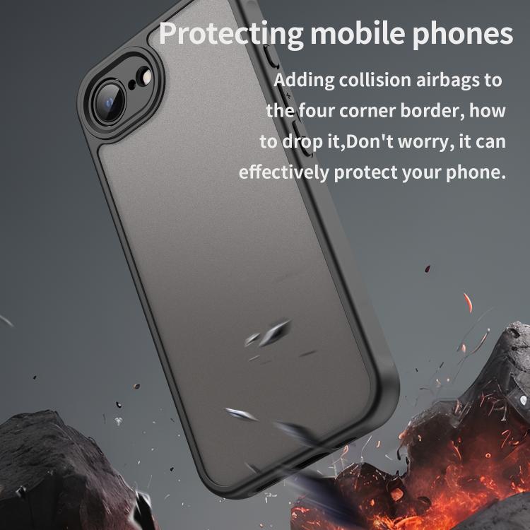 For iPhone 16e Fan Dun Series TPU Hybrid PC Frosted Phone Case(Black) - iPhone 16e Cases by PMC TechLife | Online Shopping South Africa | PMC TechLife | Buy Now Pay Later Mobicred