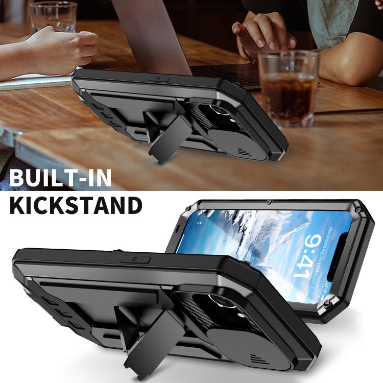 For iPhone 16e Sliding Camera IP68 Waterproof Holder Phone Case(Black) - iPhone 16e Cases by PMC TechLife | Online Shopping South Africa | PMC TechLife | Buy Now Pay Later Mobicred