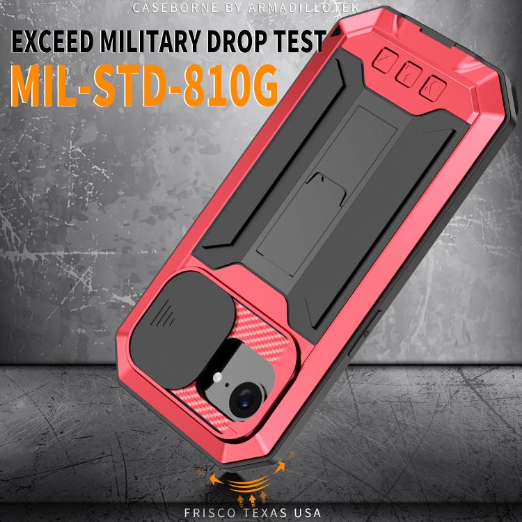 For iPhone 16e Sliding Camera IP68 Waterproof Holder Phone Case(Red) - iPhone 16e Cases by PMC TechLife | Online Shopping South Africa | PMC TechLife | Buy Now Pay Later Mobicred