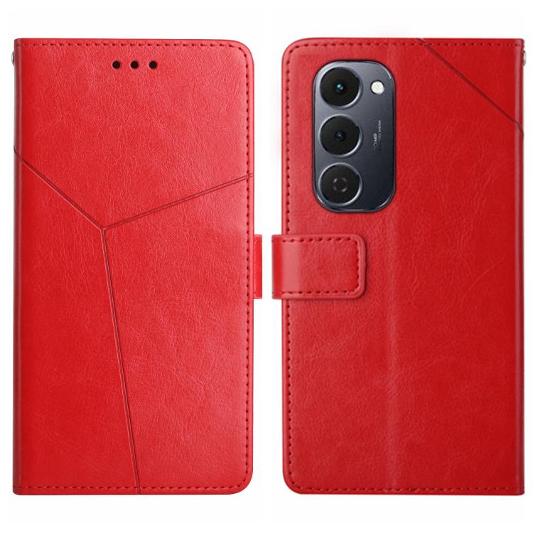 For Tecno Spark 40 Pro+ 4G Y-shaped Pattern Flip Leather Phone Case(Red) - free shipping - PMC TechLife - Order now!