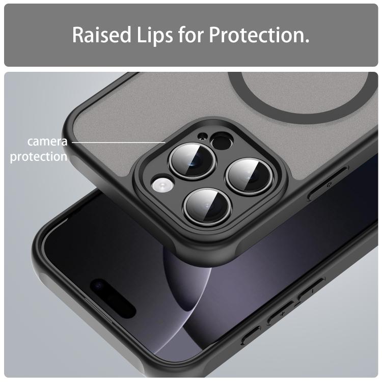 For iPhone 16e Fan Dun Series TPU Hybrid PC Frosted Magsafe Phone Case(Black) - iPhone 16e Cases by PMC TechLife | Online Shopping South Africa | PMC TechLife | Buy Now Pay Later Mobicred