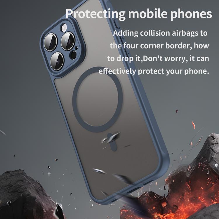 For iPhone 16e Fan Dun Series TPU Hybrid PC Frosted Magsafe Phone Case(Blue) - iPhone 16e Cases by PMC TechLife | Online Shopping South Africa | PMC TechLife | Buy Now Pay Later Mobicred