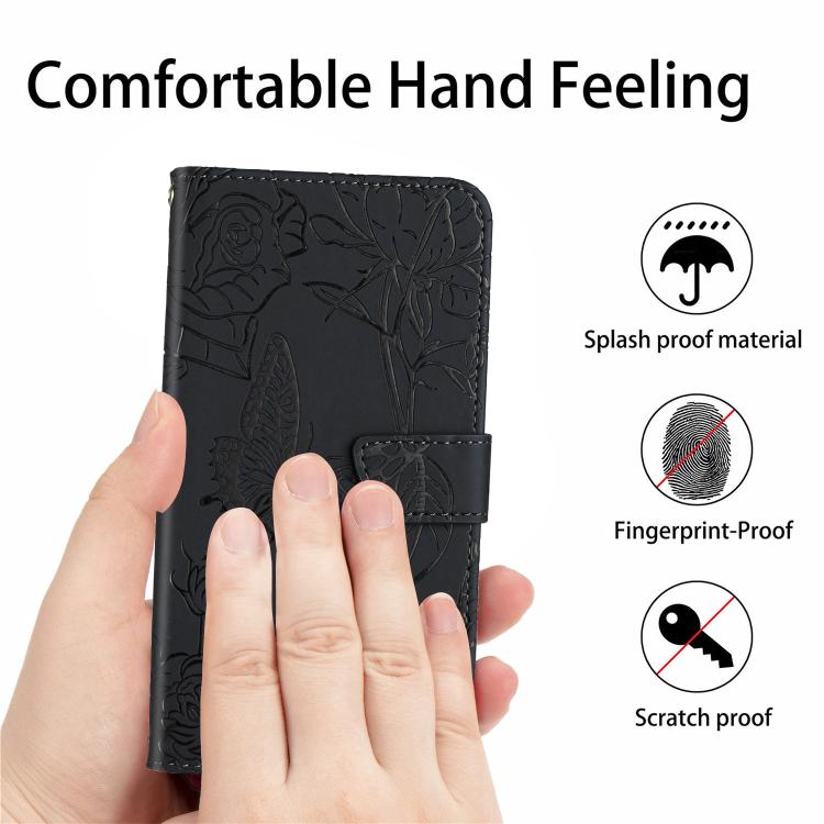 For Tecno Pova 7 5G Skin Feel Butterfly Embossed Flip Leather Phone Case(Black) - free shipping - PMC TechLife - Order now!