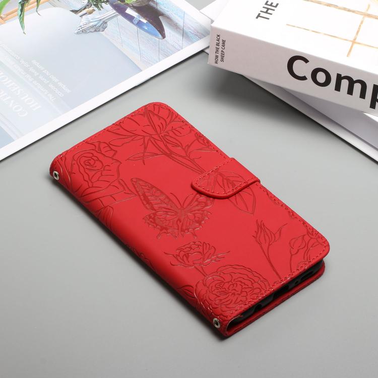 For Tecno Spark 40 Pro 4G Skin Feel Butterfly Embossed Flip Leather Phone Case(Red) - free shipping - PMC TechLife - Order now!