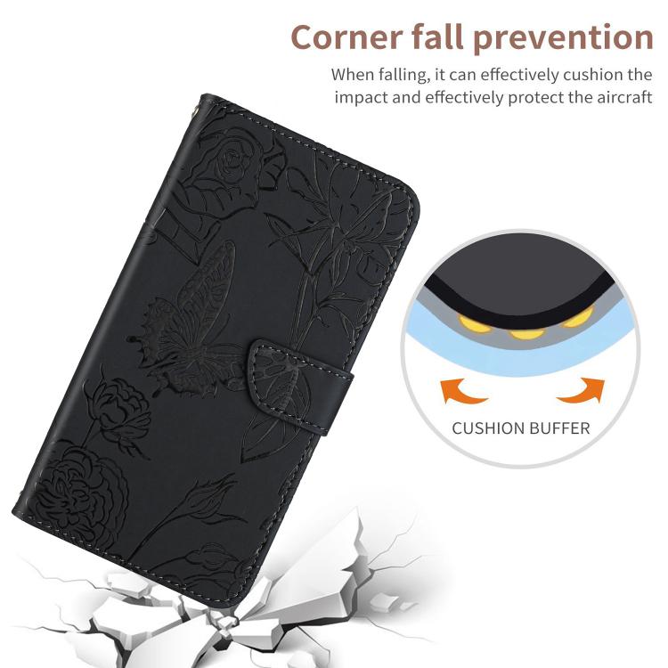 For Tecno Pova 7 4G Skin Feel Butterfly Embossed Flip Leather Phone Case(Black) - free shipping - PMC TechLife - Order now!