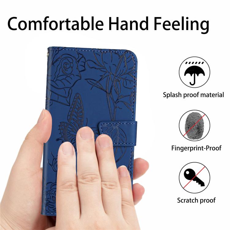 For Tecno Pova 7 4G Skin Feel Butterfly Embossed Flip Leather Phone Case(Blue) - free shipping - PMC TechLife - Order now!