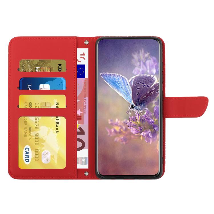 For Tecno Pova 7 4G Skin Feel Butterfly Embossed Flip Leather Phone Case(Red) - free shipping - PMC TechLife - Order now!