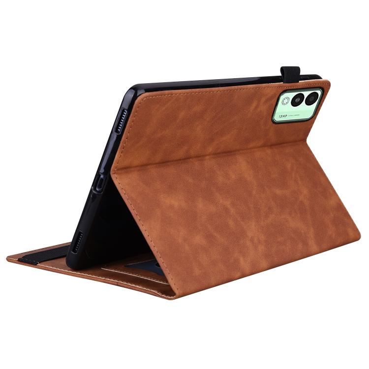 For Tecno Megapad 11 2024 Splicing Shockproof Leather Tablet Case(Brown) - Others by PMC TechLife | Online Shopping South Africa | PMC TechLife | Buy Now Pay Later Mobicred