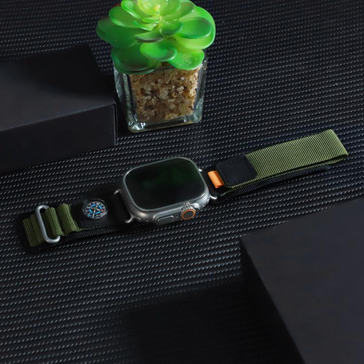 For Apple Watch 42mm / 41mm / 40mm / 38mm Kalebol Compass Nylon Loop Watch Strap(Black Army Green) - free shipping - PMc TechLife - Order now!